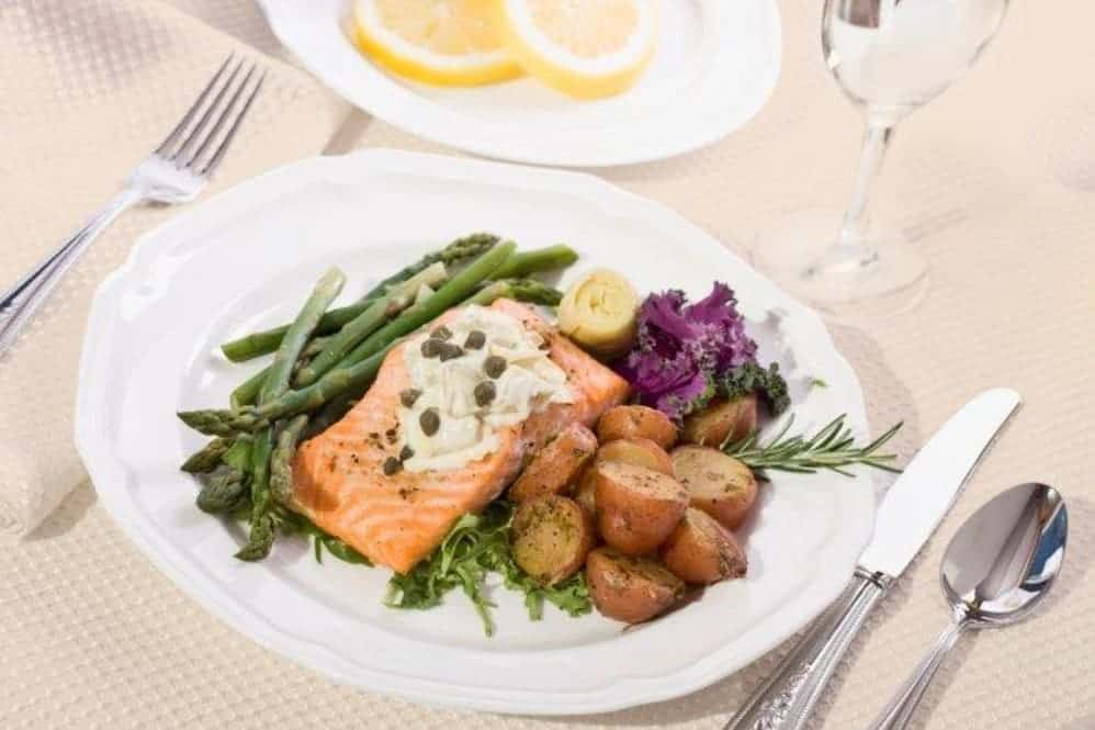 Baked Salmon with Vegetables on the Side